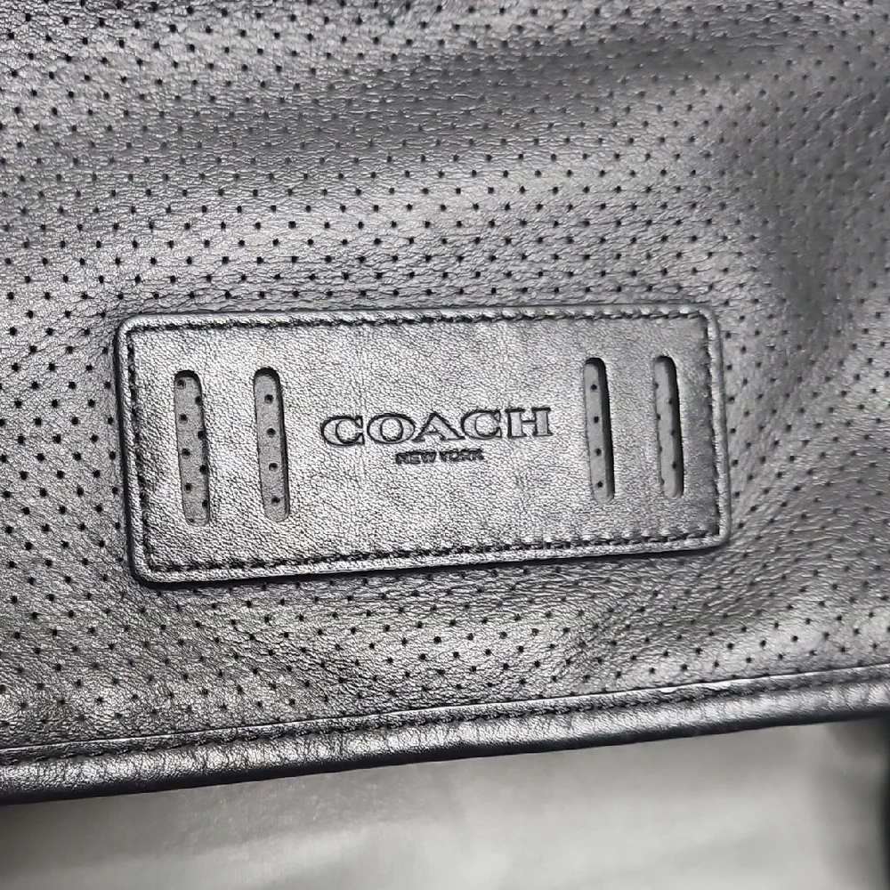 Coach Black/Gray Leather Messenger/sachel Bag
